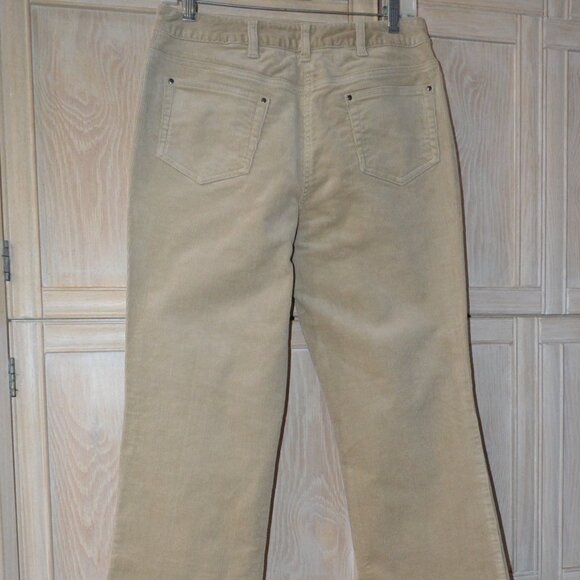 Denim & Co. Corduroy 5 Pocket Flare Cut Jeans, Wheat - NWOT - Picture 7 of 9